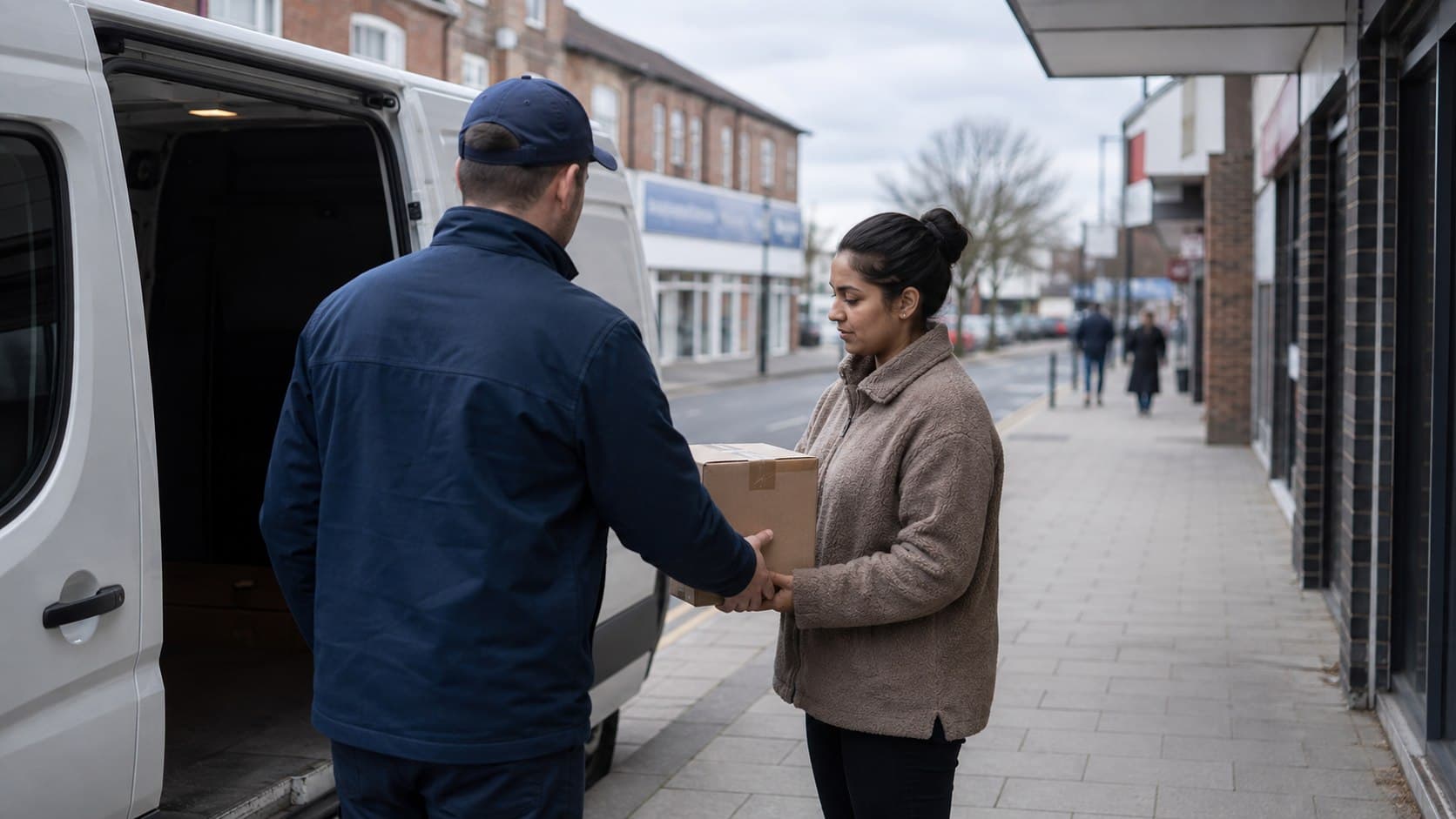 Unbranded courier vehicle prepared for a direct delivery from Goodmayes after collection from a practice, retailer, office or apartment building.